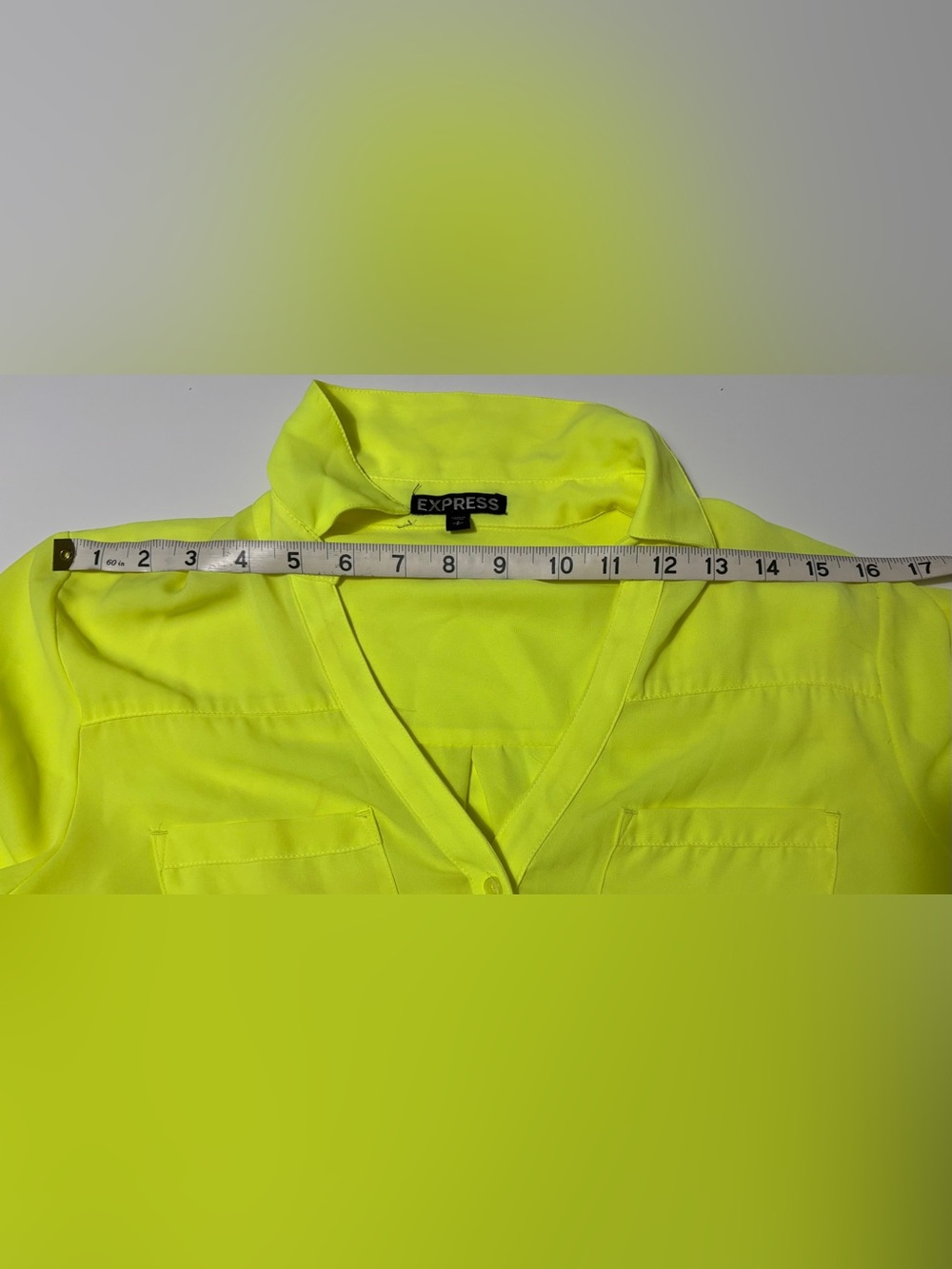 Express White Script-Striped Button Down Shirt - Picture 5 of 8
